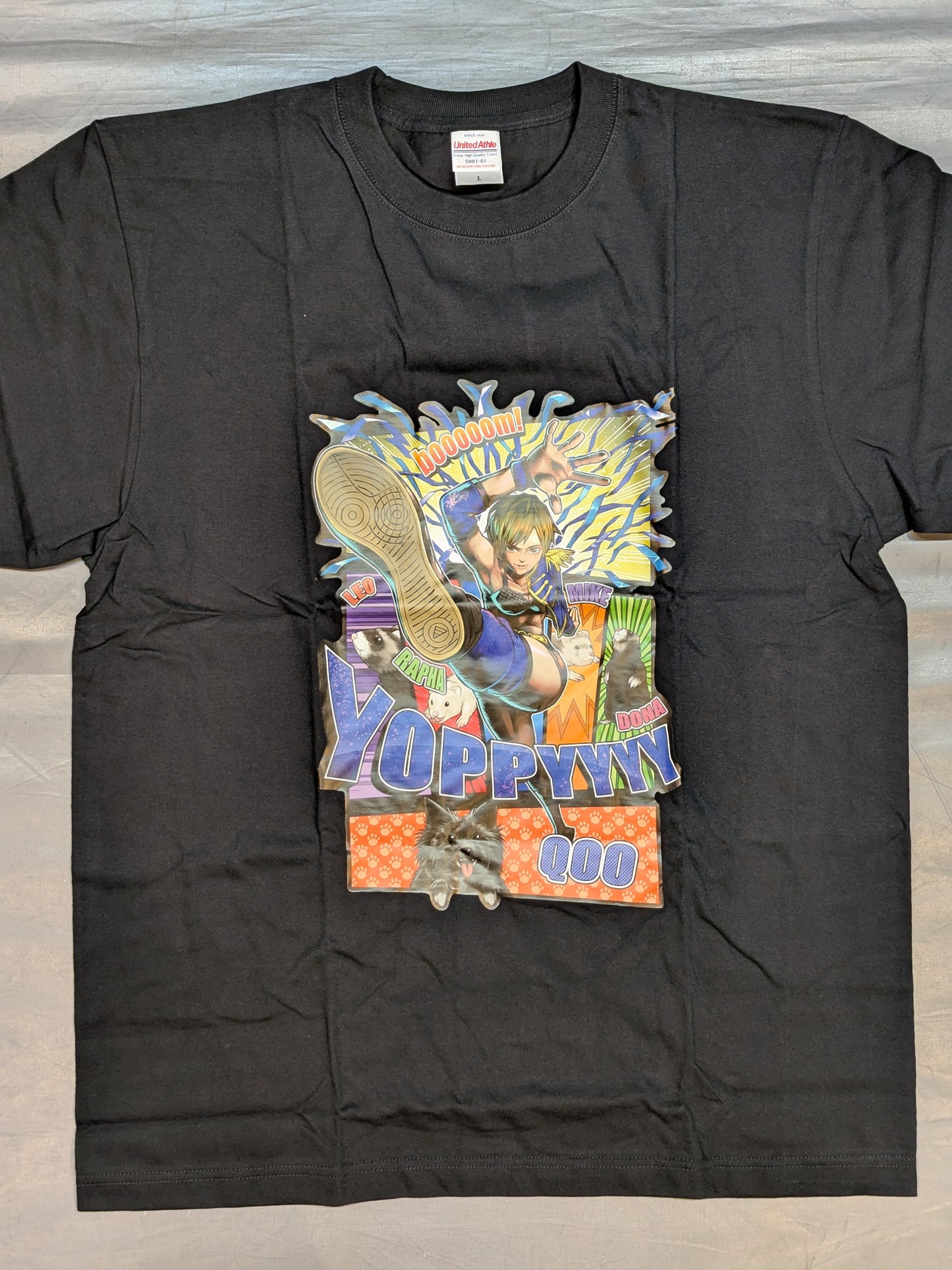長谷川美子「booooom!」イラストTシャツ②(ブラック)