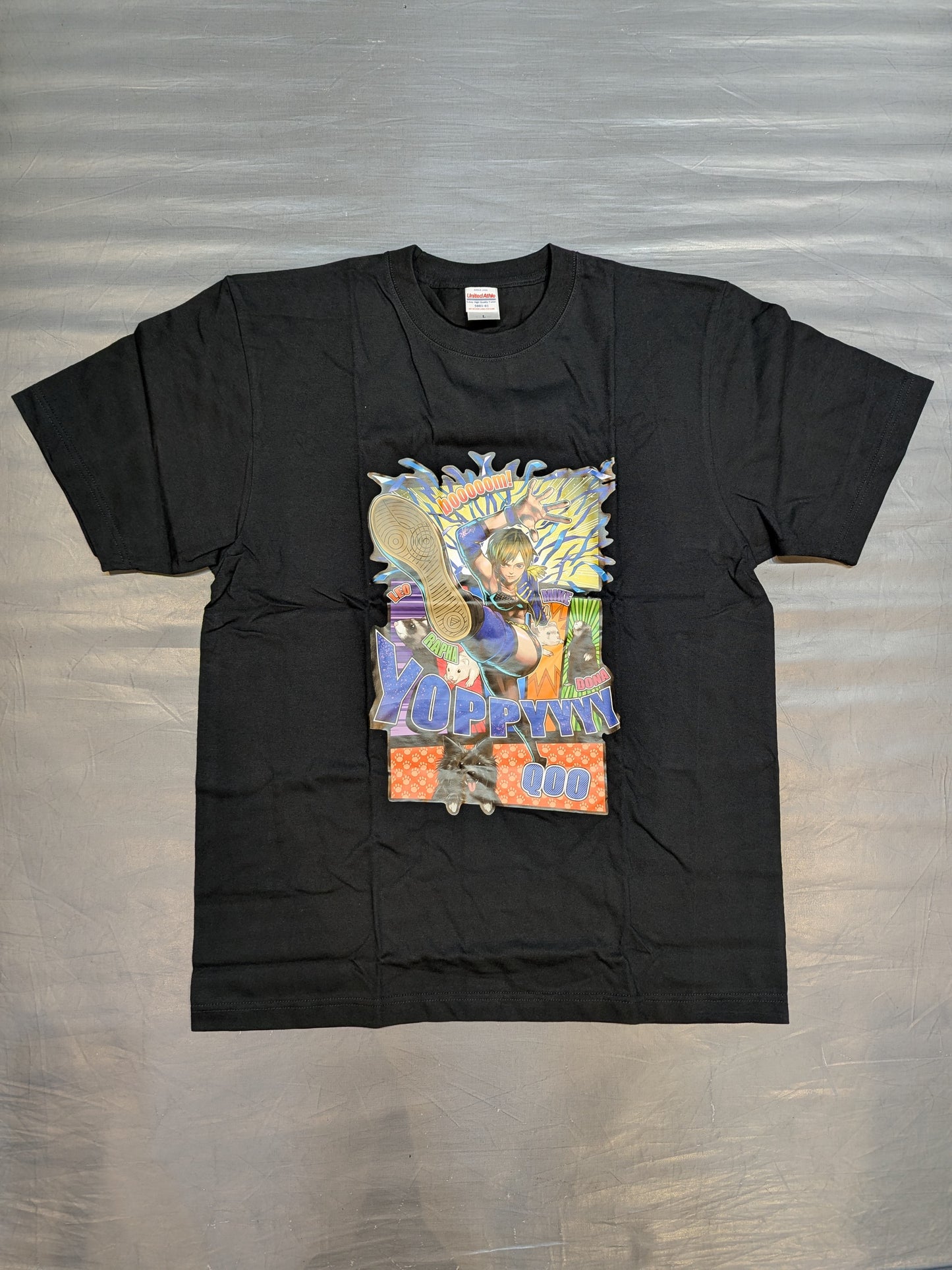長谷川美子「booooom!」イラストTシャツ②(ブラック)