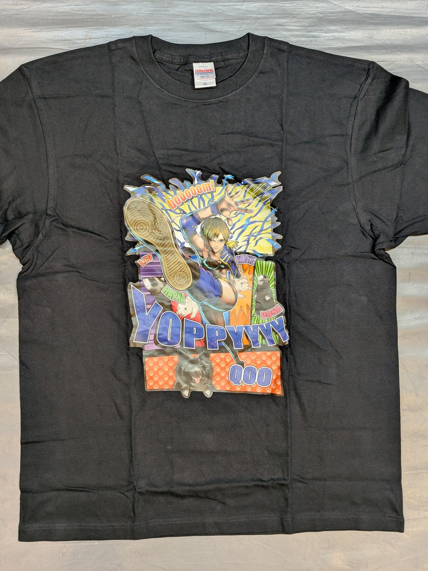 長谷川美子「booooom!」イラストTシャツ③(ブラック)
