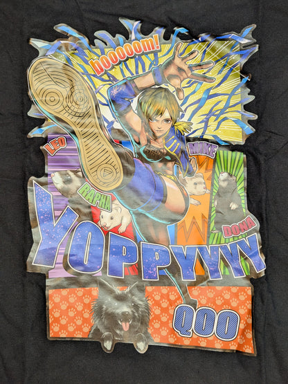 長谷川美子「booooom!」イラストTシャツ③(ブラック)