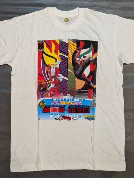 ★BATTLE FORMATION’96★ 獣神サンダー・ライガーvsザ・グレート・サスケ 坂井永年氏イラストTシャツ(IWGPJr.選手権試合)