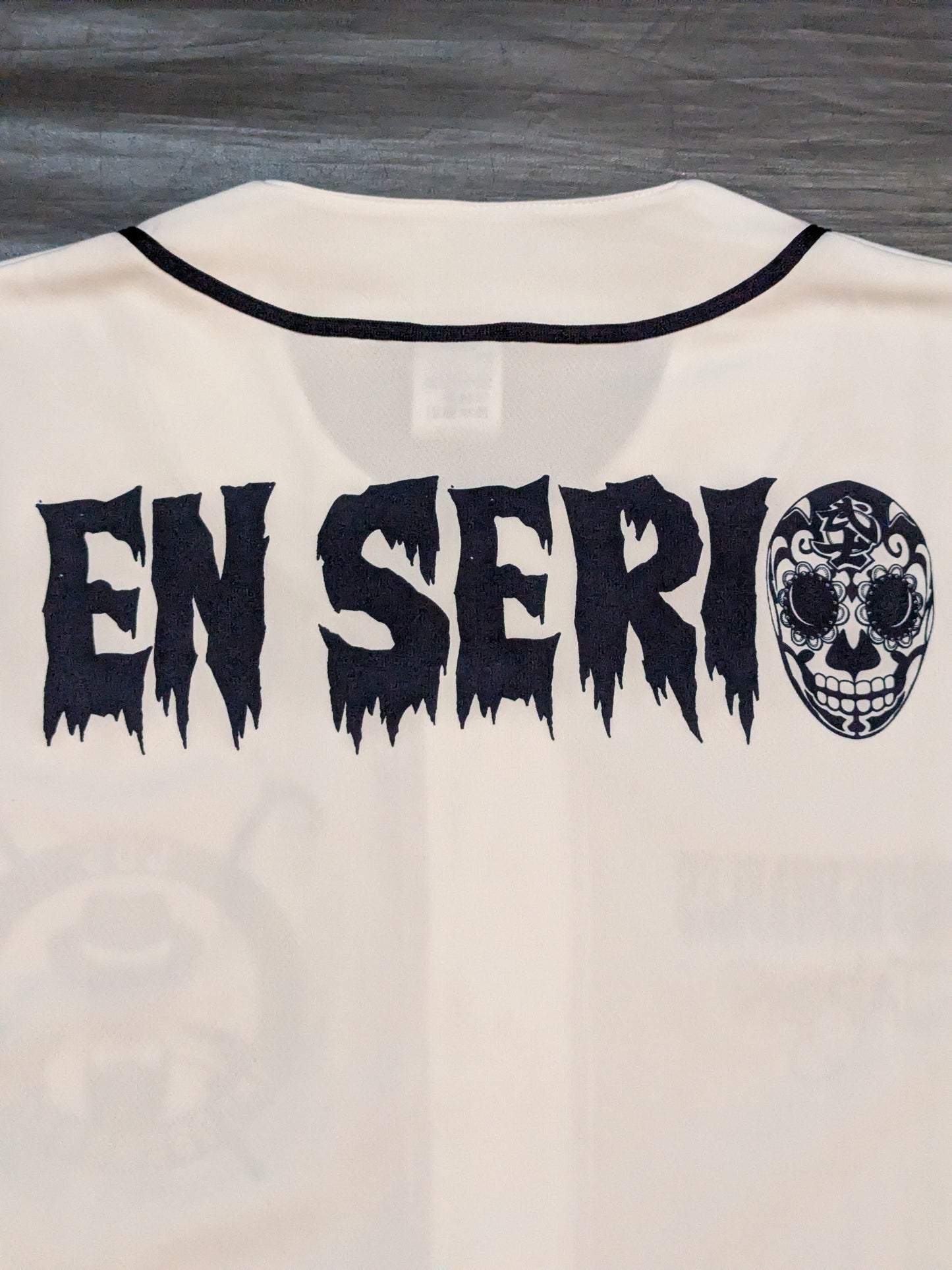 BUSHI  Baseball shirt (white×navy)