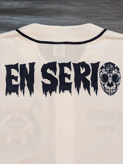BUSHI  Baseball shirt (white×navy)