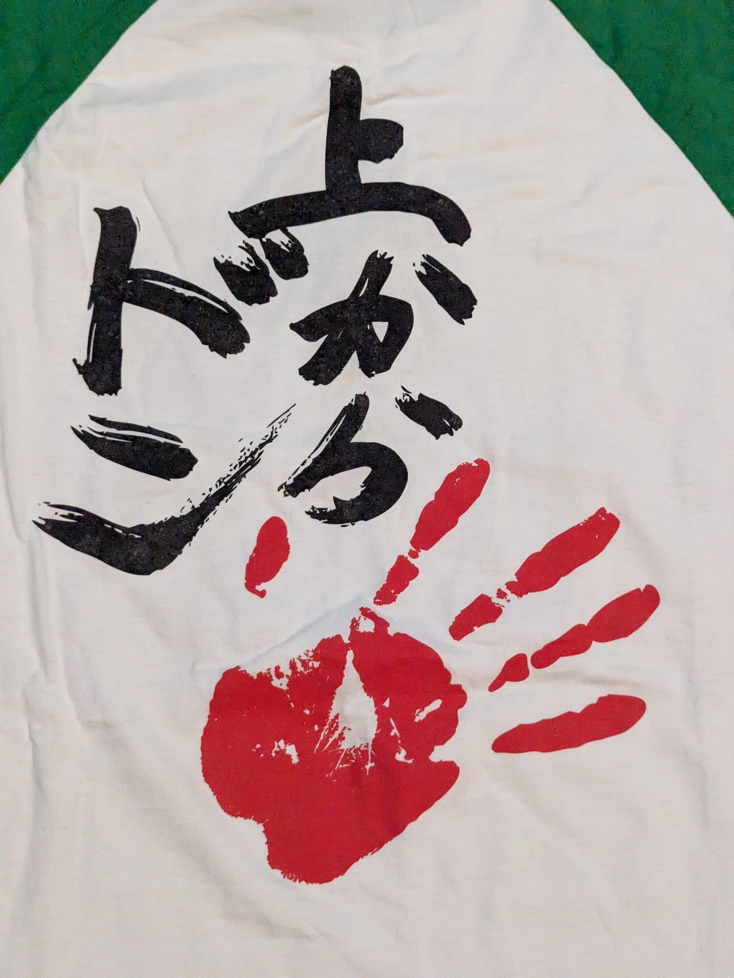 中西学「中西ランド」ラグランTシャツ(ホワイト×グリーン)