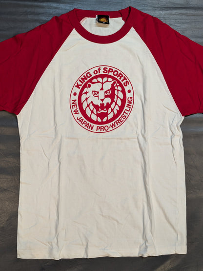 Lion Mark  Raglan T-shirt (1) (White×Red)
