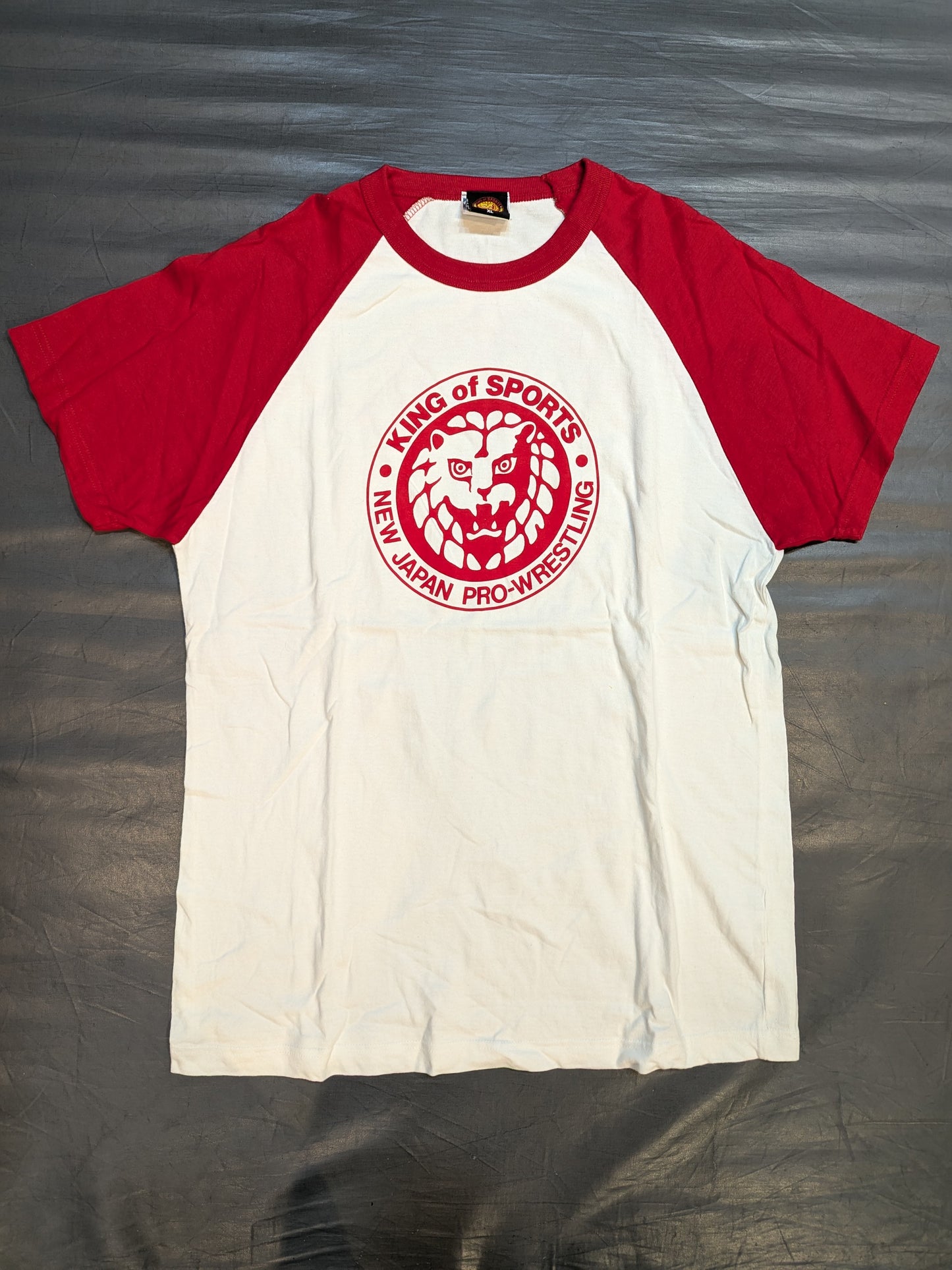 Lion Mark  Raglan T-shirt (1) (White×Red)