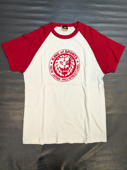 Lion Mark  Raglan T-shirt (1) (White×Red)