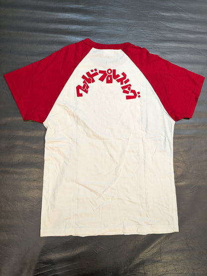Lion Mark  Raglan T-shirt (1) (White×Red)