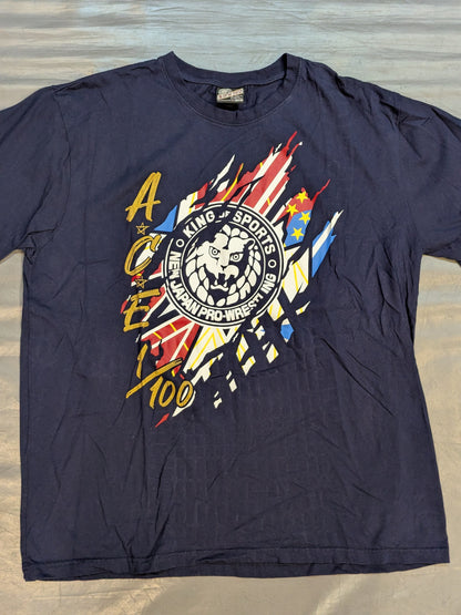 Hiroshi Tanahashi × Shimamura T-shirt (2) (Navy)