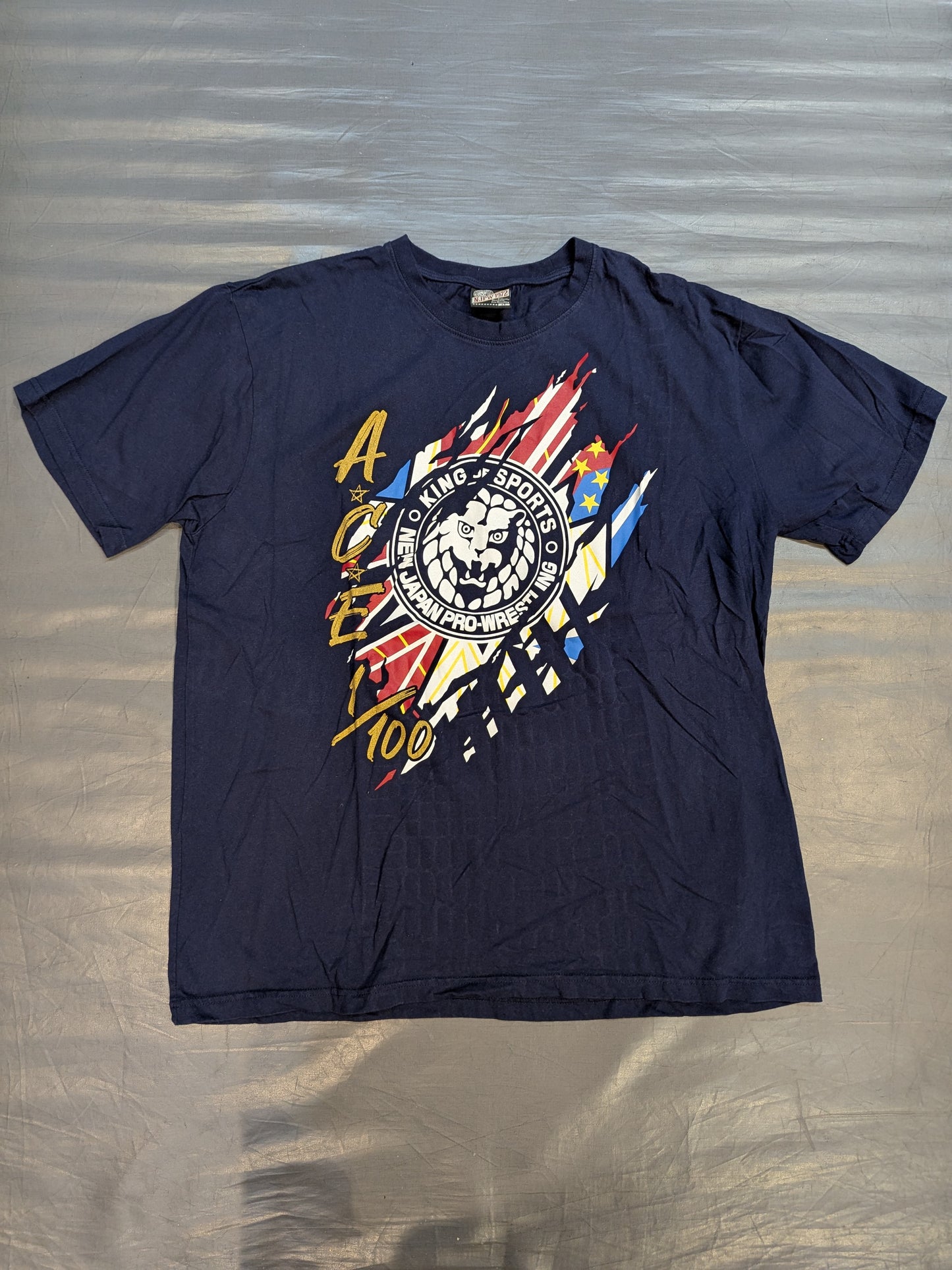 Hiroshi Tanahashi × Shimamura T-shirt (2) (Navy)