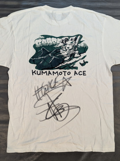 【hand signed autograph】 Hiroshi Tanahashi "I LOVE KUMAMOTO" T-shirt