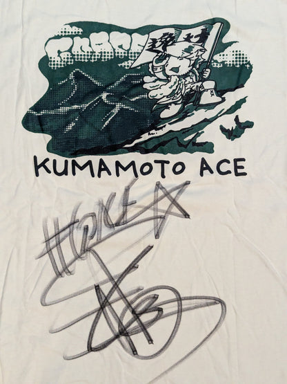 【hand signed autograph】 Hiroshi Tanahashi "I LOVE KUMAMOTO" T-shirt