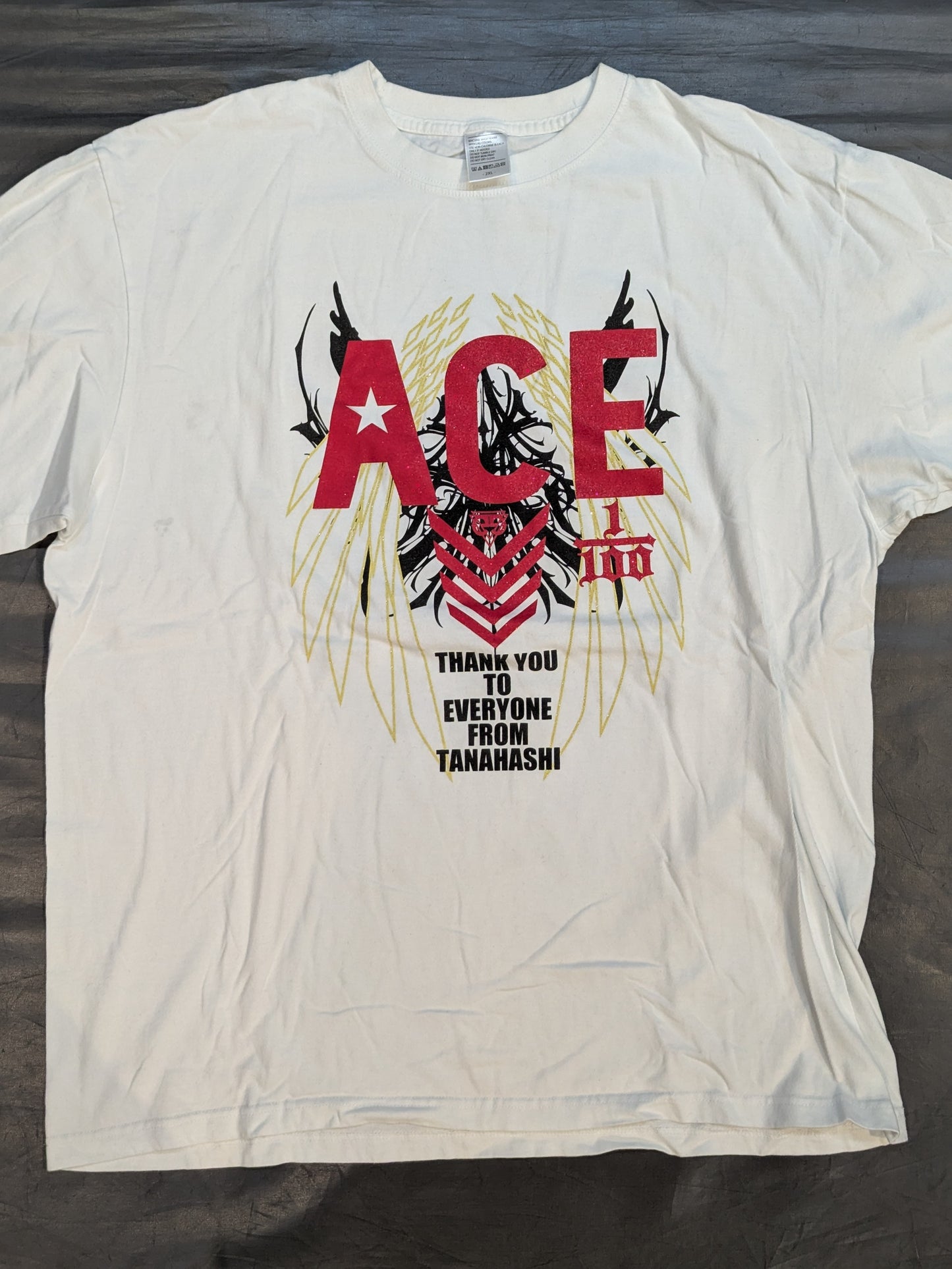 Hiroshi Tanahashi × Guts Dynamite Cabarleys Collaboration T-Shirt (White)