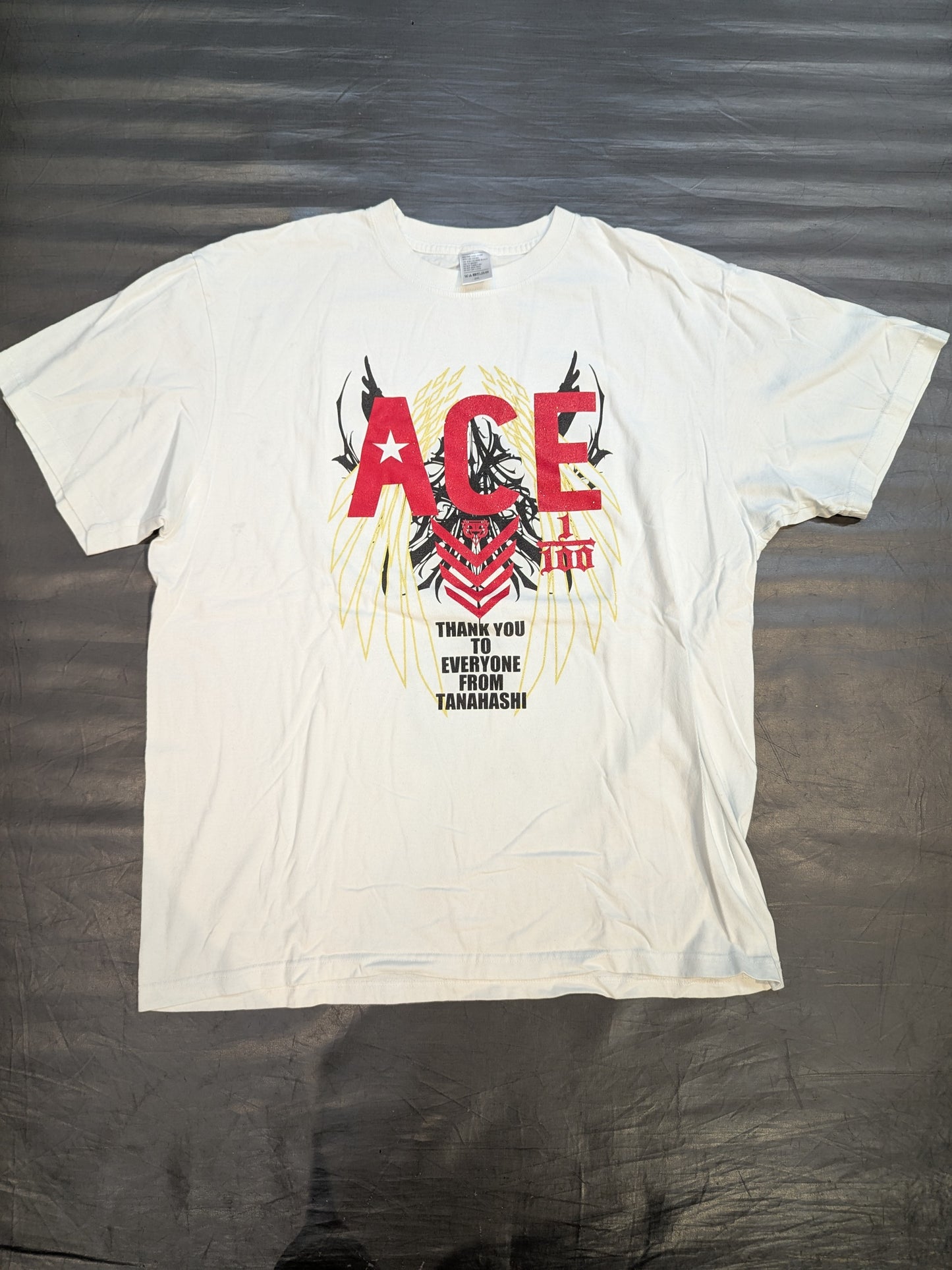 Hiroshi Tanahashi × Guts Dynamite Cabarleys Collaboration T-Shirt (White)