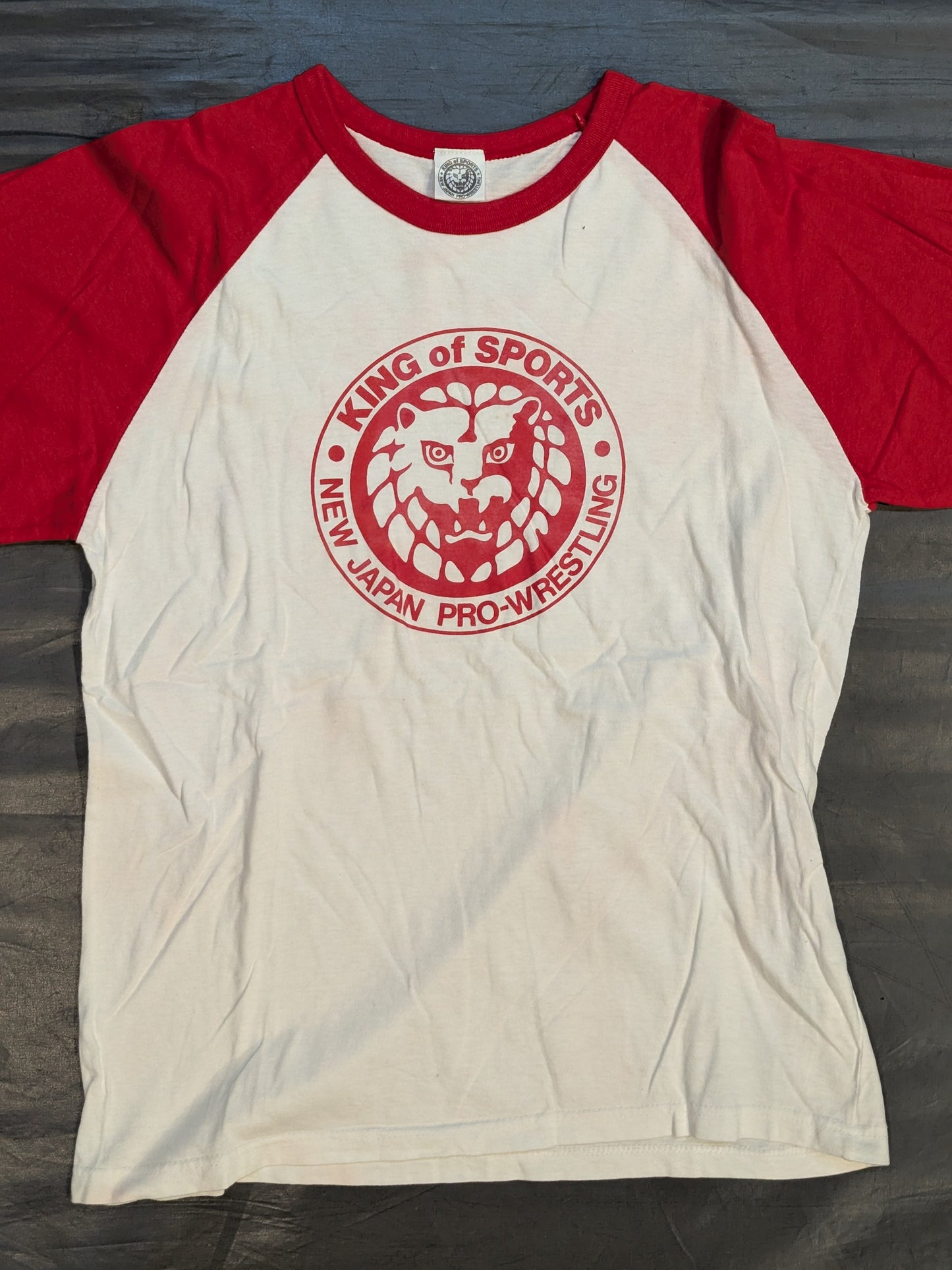 Lion Mark  Raglan T-shirt (2) (White×Red)