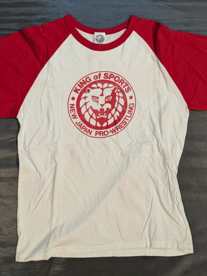 Lion Mark  Raglan T-shirt (2) (White×Red)