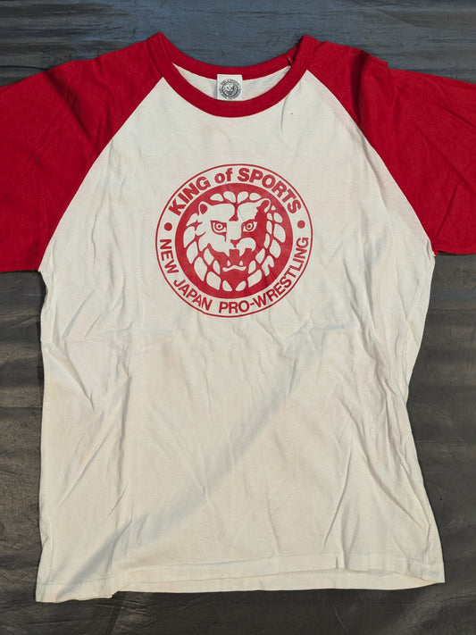 Lion Mark  Raglan T-shirt (2) (White×Red)