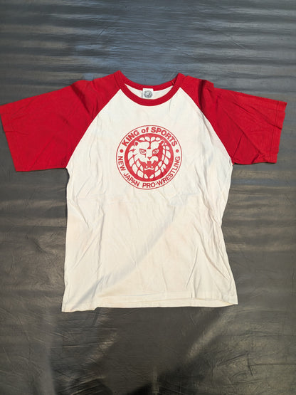 Lion Mark  Raglan T-shirt (2) (White×Red)