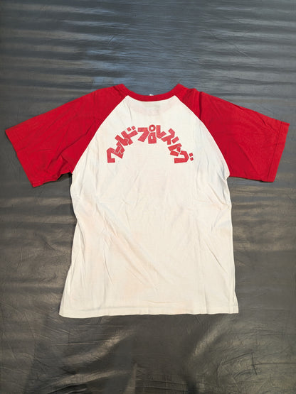 Lion Mark  Raglan T-shirt (2) (White×Red)