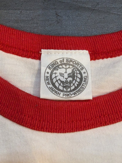 Lion Mark  Raglan T-shirt (2) (White×Red)