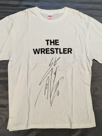 【hand signed autograph】 Katsuyori Shibata "THE WRESTLER" T-shirt (White)