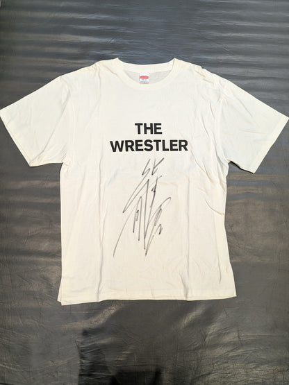 【hand signed autograph】 Katsuyori Shibata "THE WRESTLER" T-shirt (White)