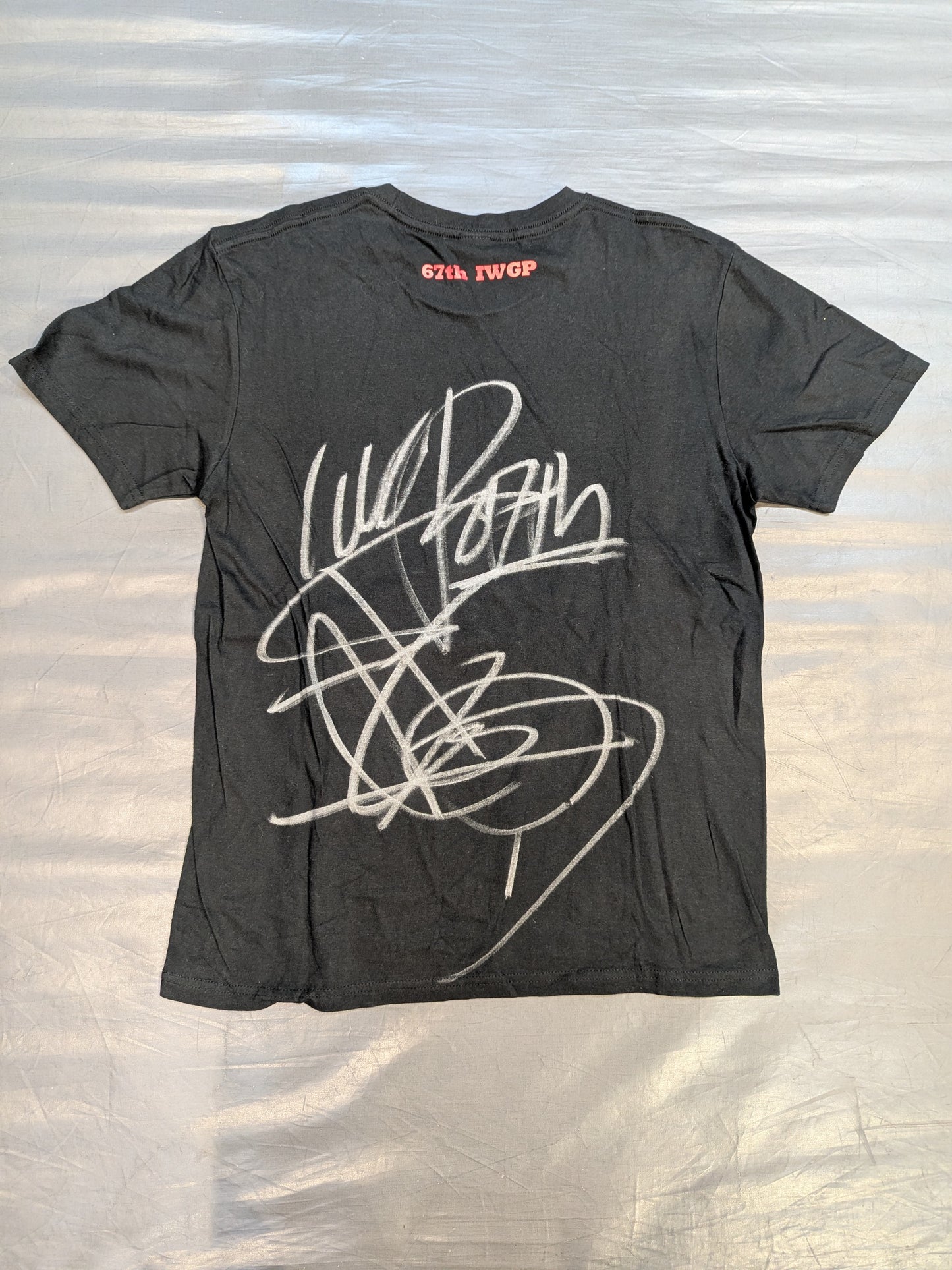 【直筆サイン入り】棚橋弘至「C」Tシャツ(ブラック×レッド)