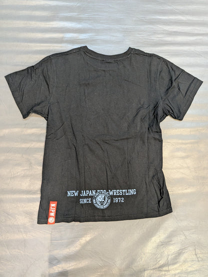 新日本プロレス×しまむら ライオンマーク Tシャツ②(ブラック×青迷彩)