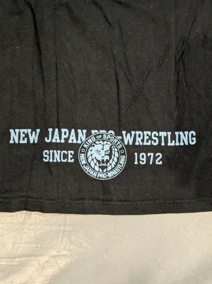 新日本プロレス×しまむら ライオンマーク Tシャツ②(ブラック×青迷彩)
