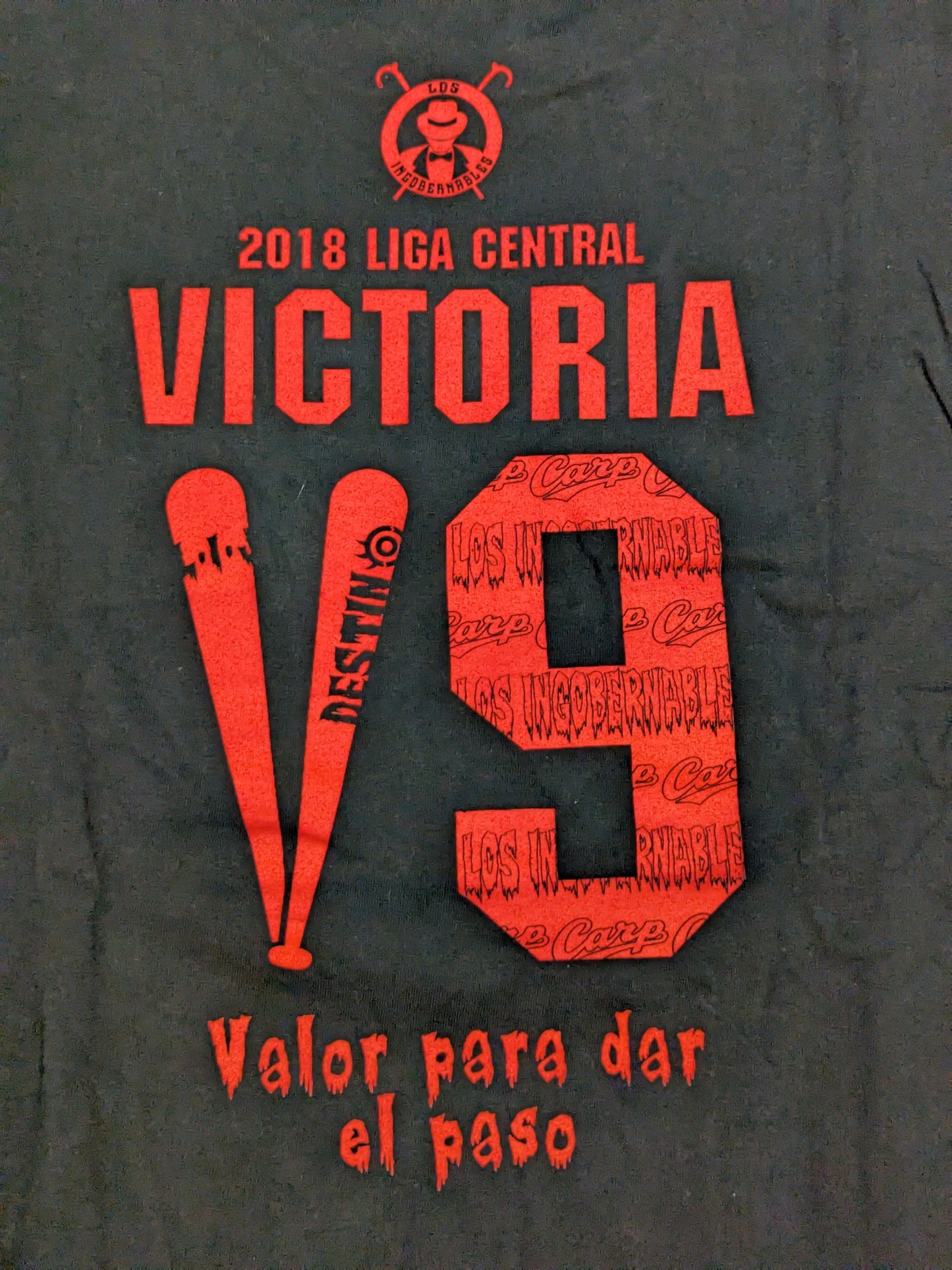Hiroshima Toyo Carp × Tetsuya Naito Collaboration V9 T-Shirt (Black)