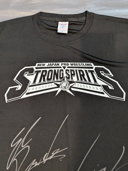 【エル・デスペラード＆スターライト・キッド 直筆Wサイン入り】STRONG SPIRITS ドライTシャツ