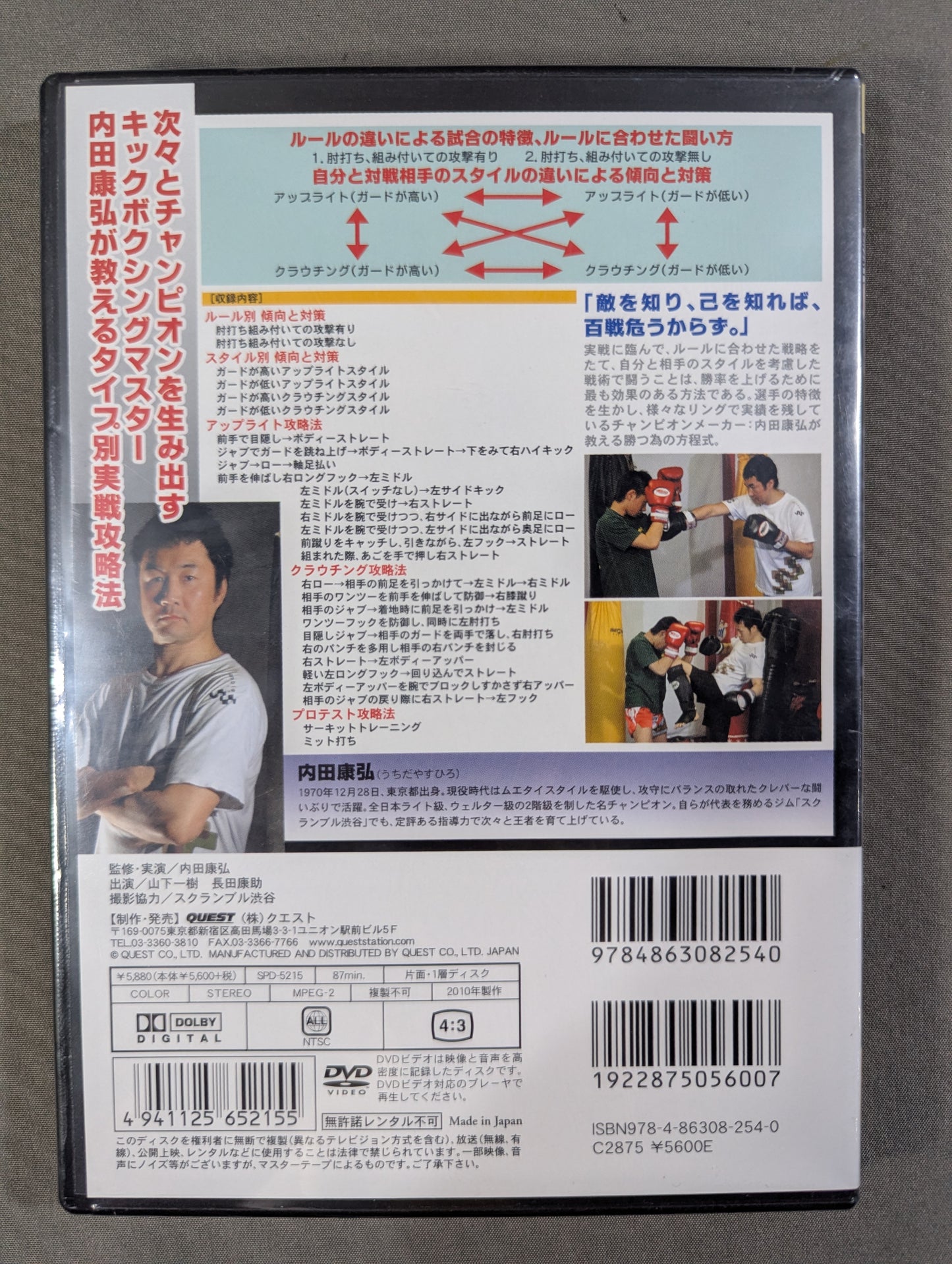 内田康弘 キックボクシングパーフェクトテクニック 勝つ為の方程式 VOL.1