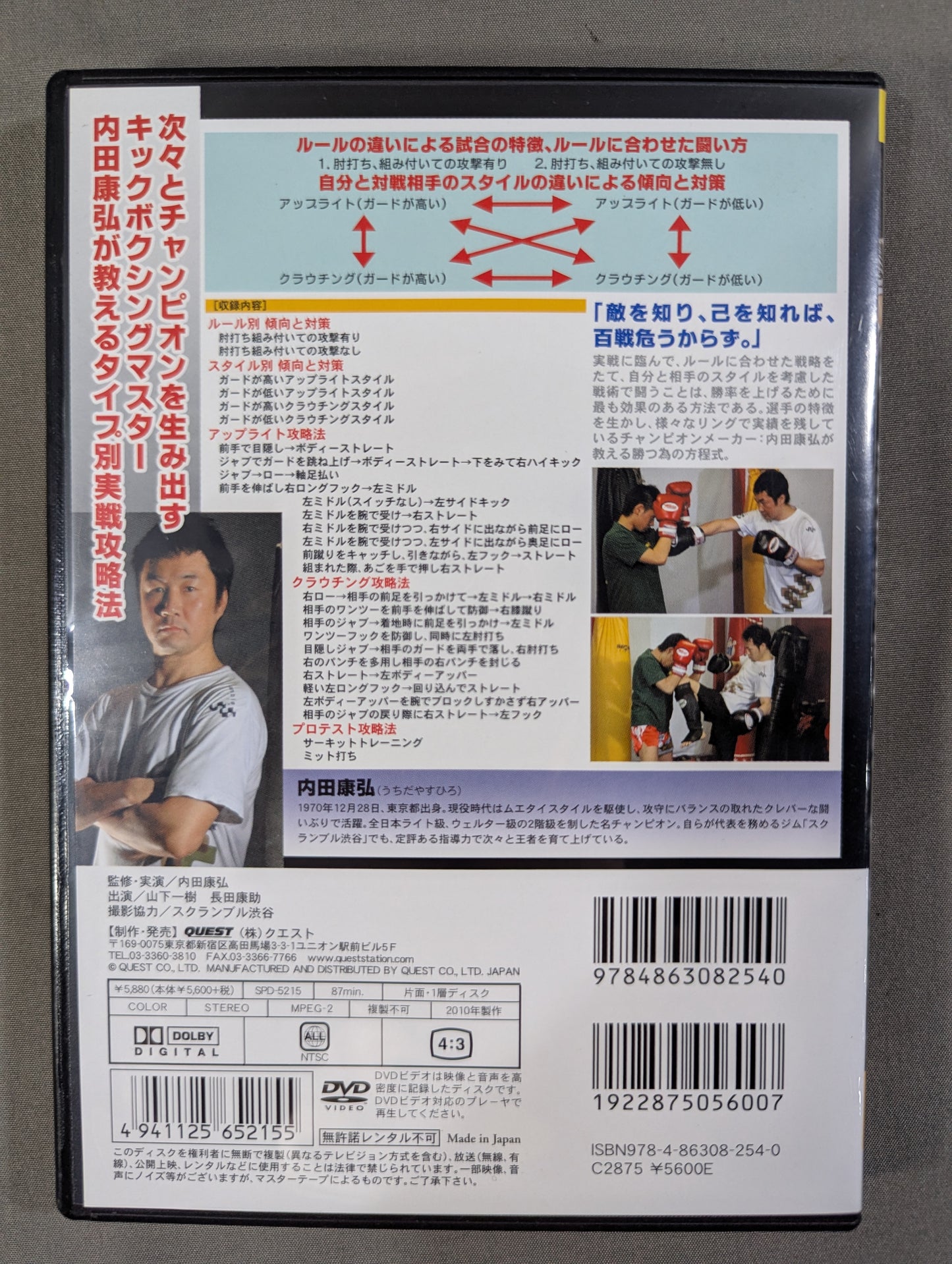 内田康弘 キックボクシングパーフェクトテクニック 勝つ為の方程式 VOL.1