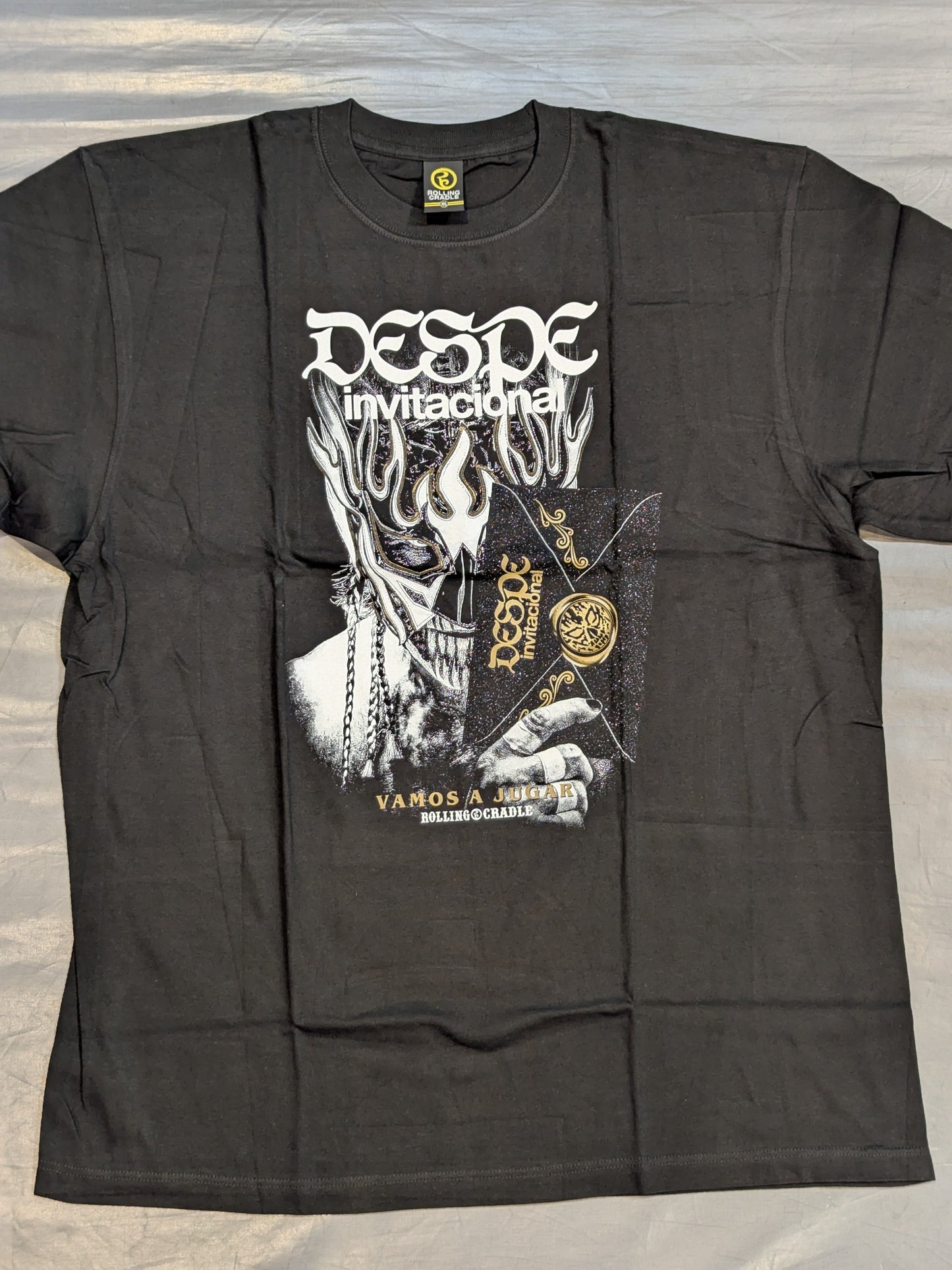El Desperado: "DESPE-invitacional supported by ROLLING CRADLE. Vamos a jugar" T-shirt (1)