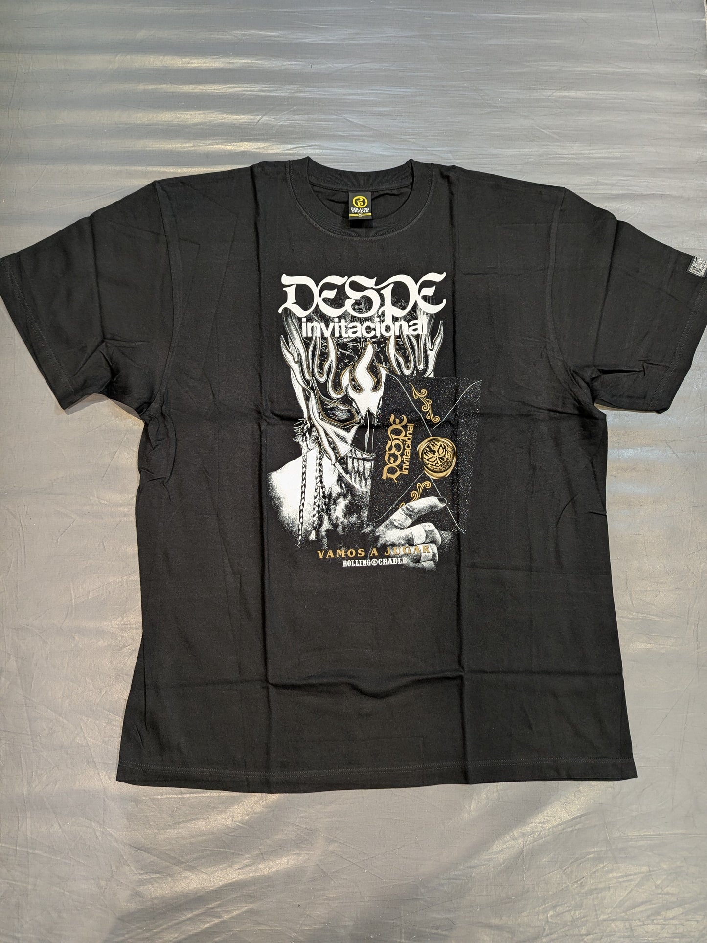 El Desperado: "DESPE-invitacional supported by ROLLING CRADLE. Vamos a jugar" T-shirt (1)