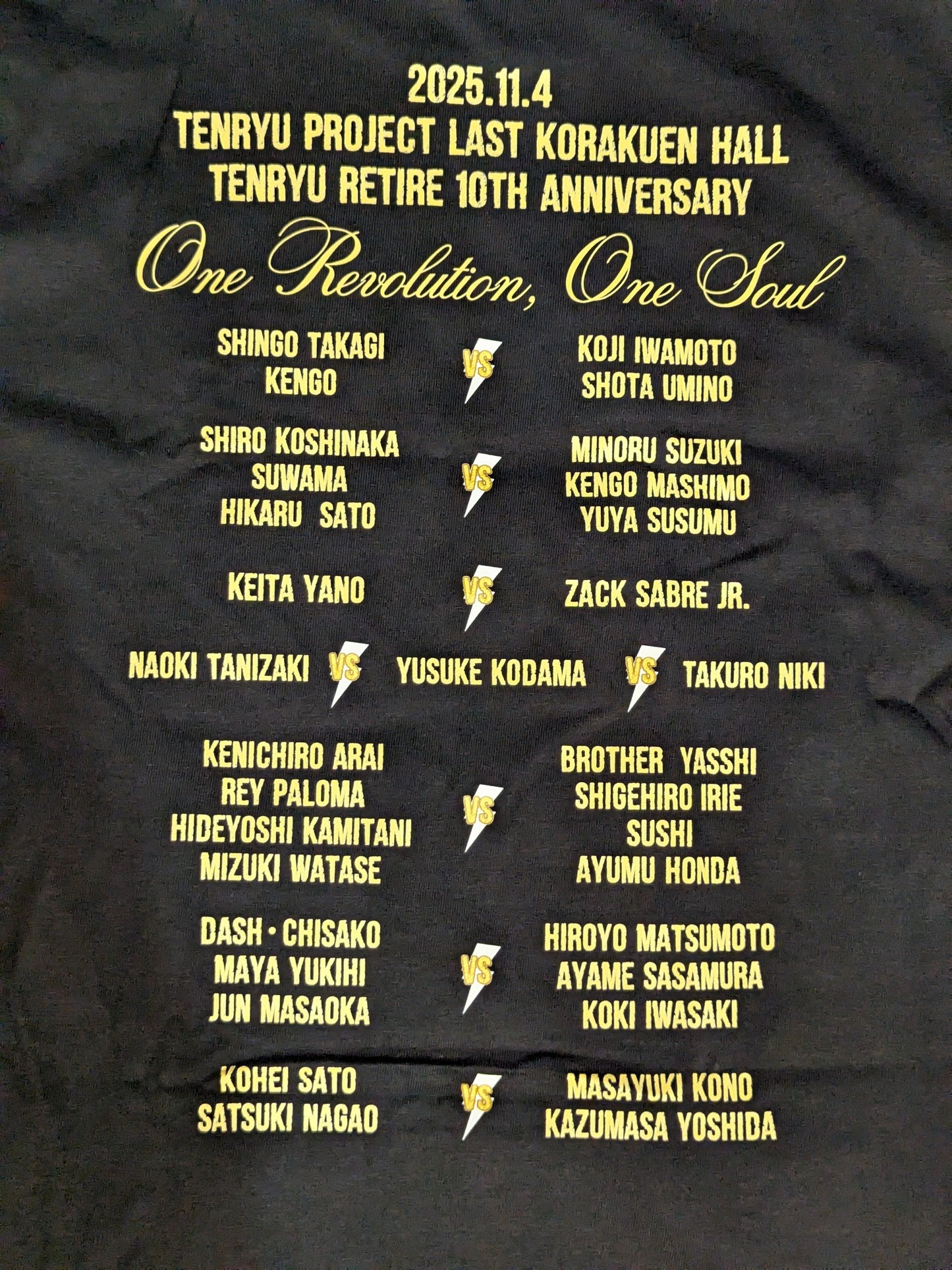 Tenryu Genichiro  10th Anniversary Retirement Event "~Revolution Flight~" Tournament Commemorative T-Shirt (1)