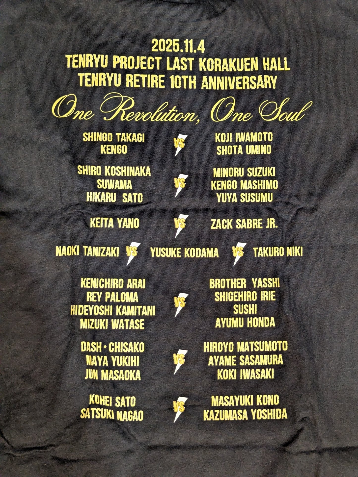 Tenryu Genichiro  10th Anniversary Retirement Event "~Revolution Flight~" Tournament Commemorative T-Shirt (3)