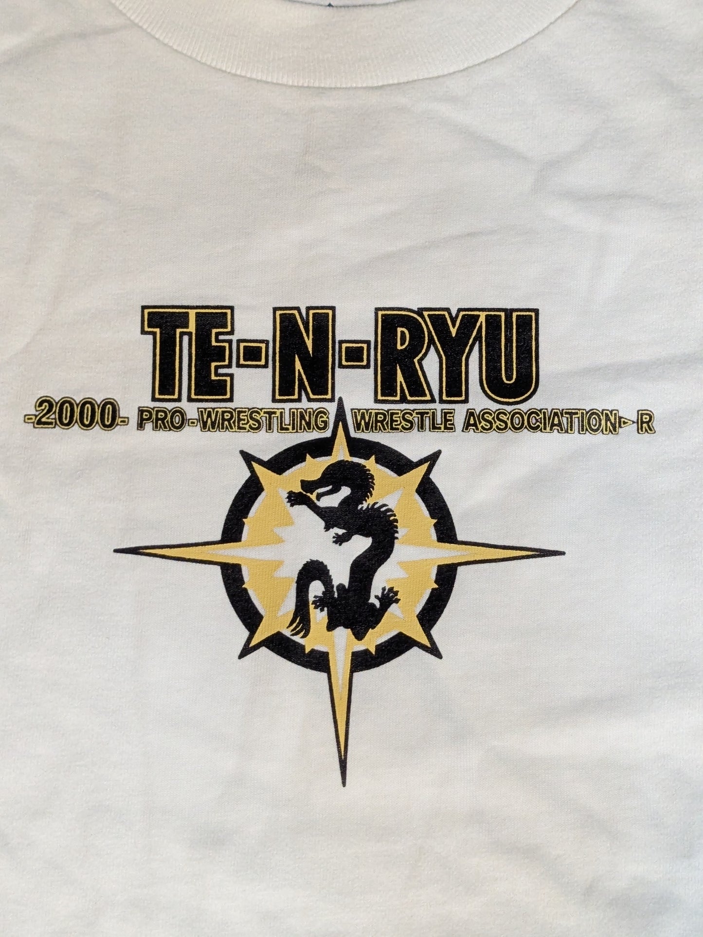Tenryu Genichiro  "TE-N-RYU 2000 WAR" T-shirt (3) (White)