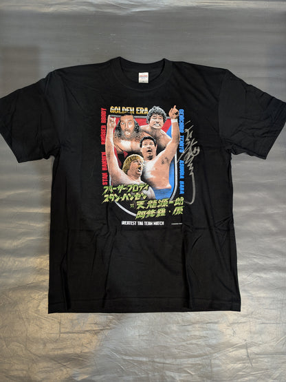 【天龍源一郎 直筆サイン入り】龍原砲vs超獣コンビ ピクチャーTシャツ