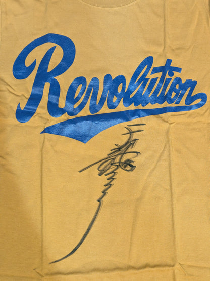 【hand signed autograph】 Tenryu Genichiro "Revolution" T-shirt (Camel)
