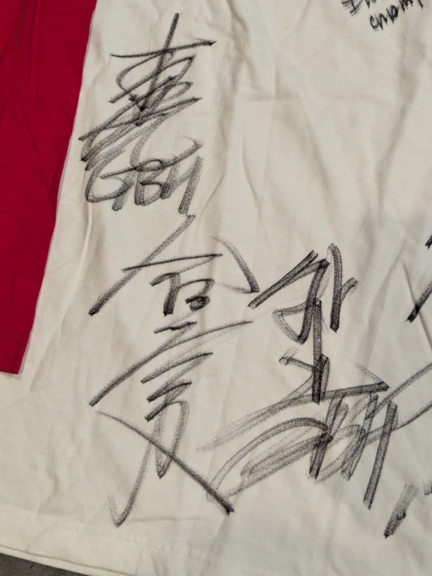 ★30選手直筆サイン入り!!★ ライオンマーク クラシックラグラン七分袖Tシャツ(ホワイト×レッド)