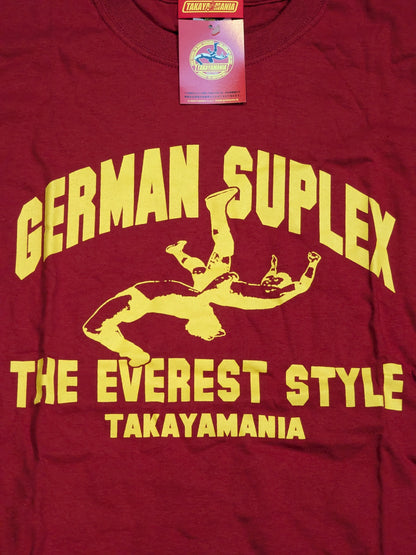 高山善廣「GERMAN SUPLEX 」Tシャツ①(レッド)