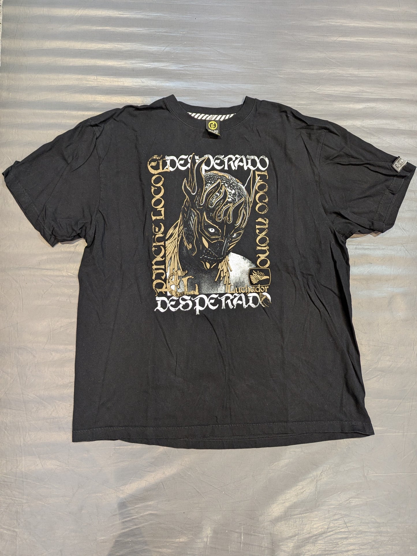 エル・デスペラード×ROLLING CRADLE コラボTシャツ③(ブラック×ゴールド)