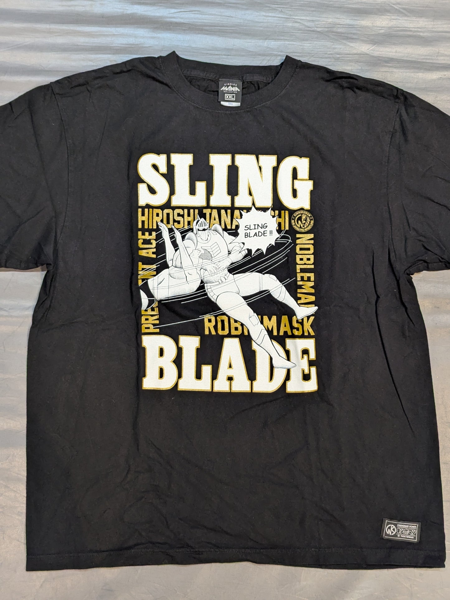 棚橋弘至×ロビンマスク「SLING BLADE」Tシャツ①(ブラック)