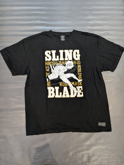 棚橋弘至×ロビンマスク「SLING BLADE」Tシャツ①(ブラック)