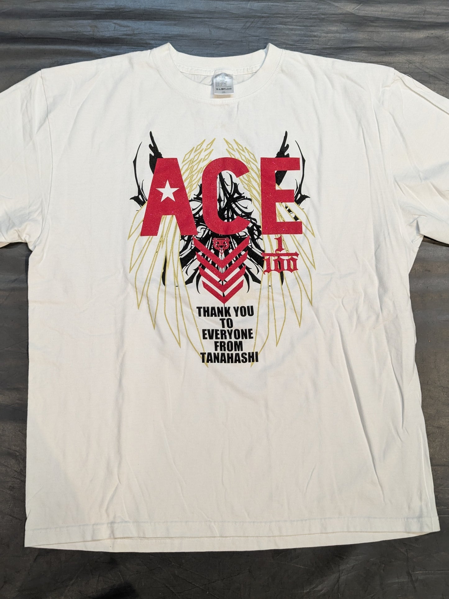 棚橋弘至×ガッツ・ダイナマイト・キャバレーズ コラボTシャツ②(ホワイト)