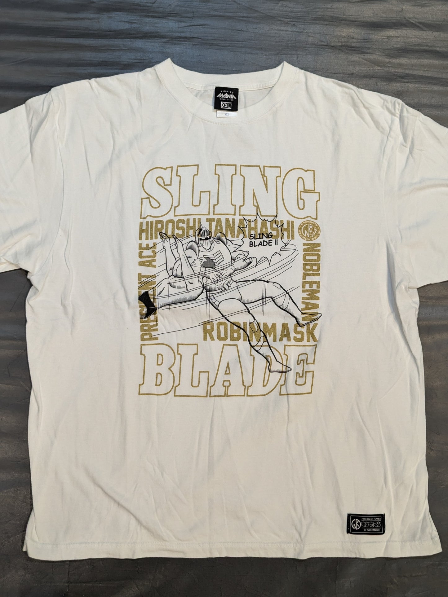 棚橋弘至×ロビンマスク「SLING BLADE」Tシャツ②(ホワイト)