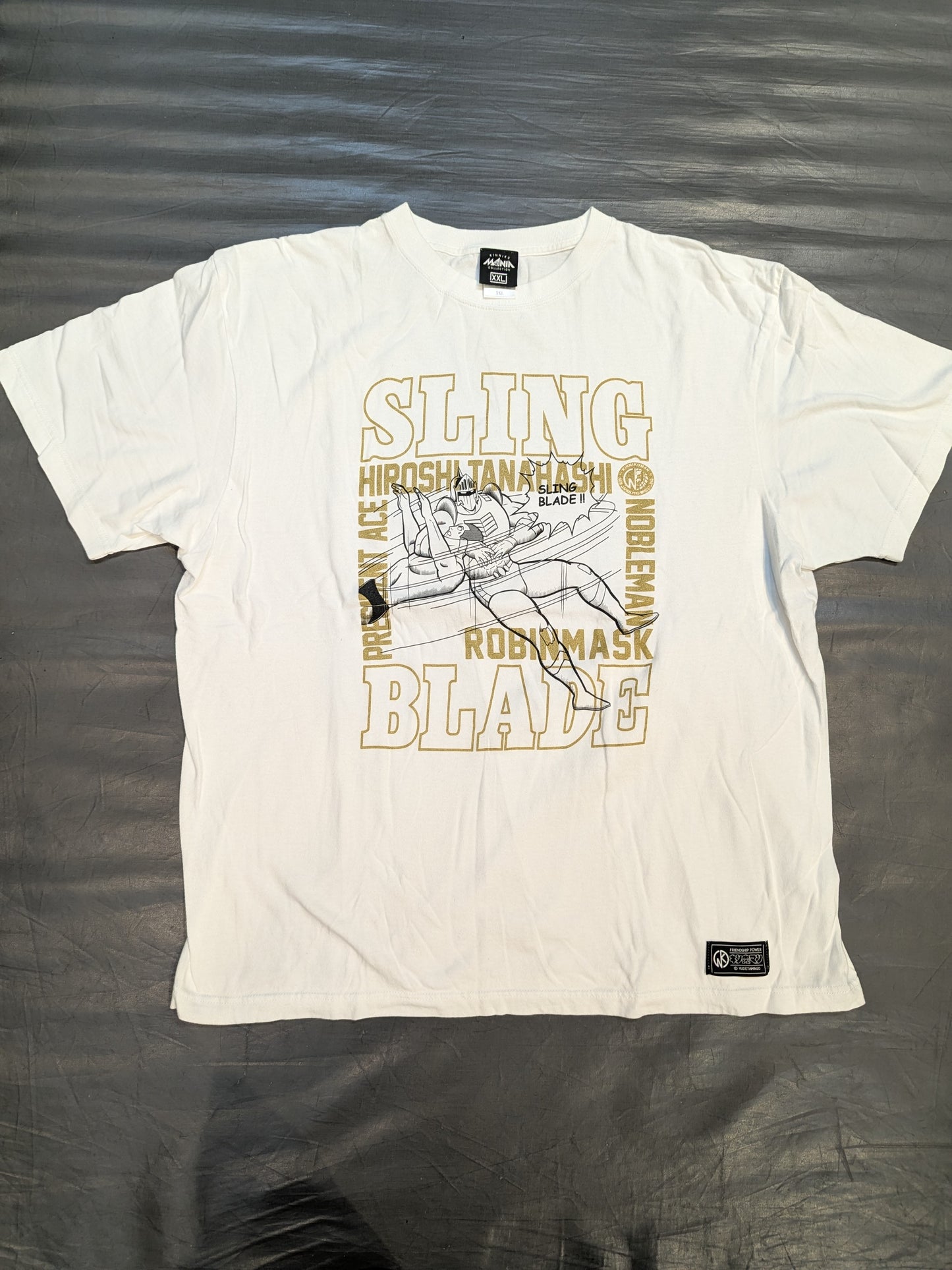 棚橋弘至×ロビンマスク「SLING BLADE」Tシャツ②(ホワイト)