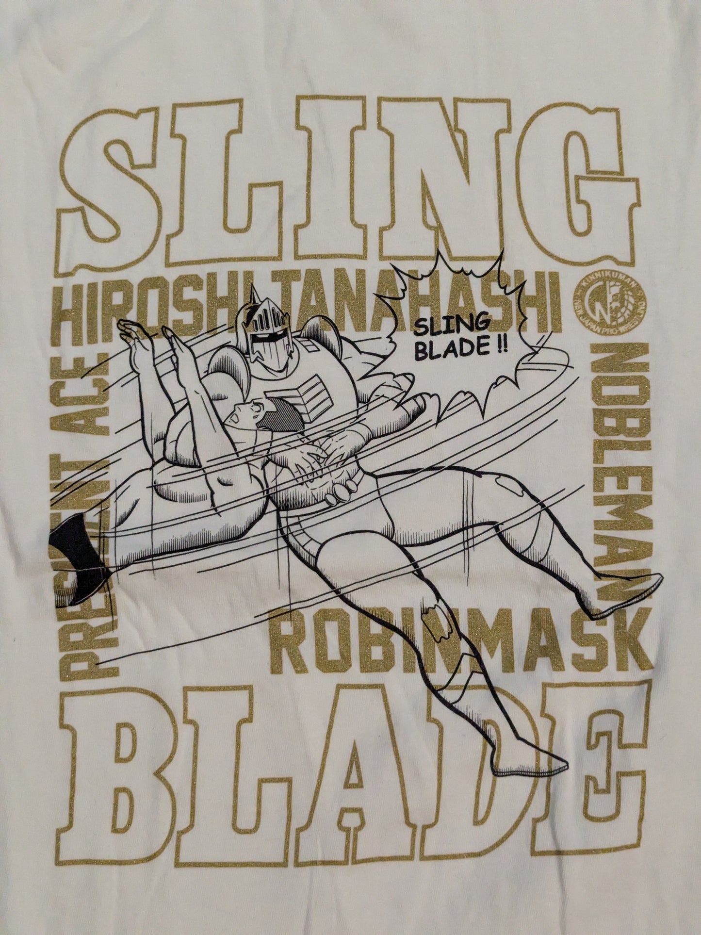 棚橋弘至×ロビンマスク「SLING BLADE」Tシャツ②(ホワイト)