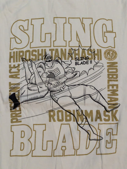 棚橋弘至×ロビンマスク「SLING BLADE」Tシャツ②(ホワイト)